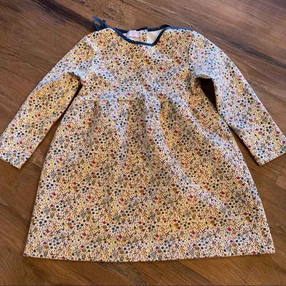 Zara girls 3-4 floral waffle material dress